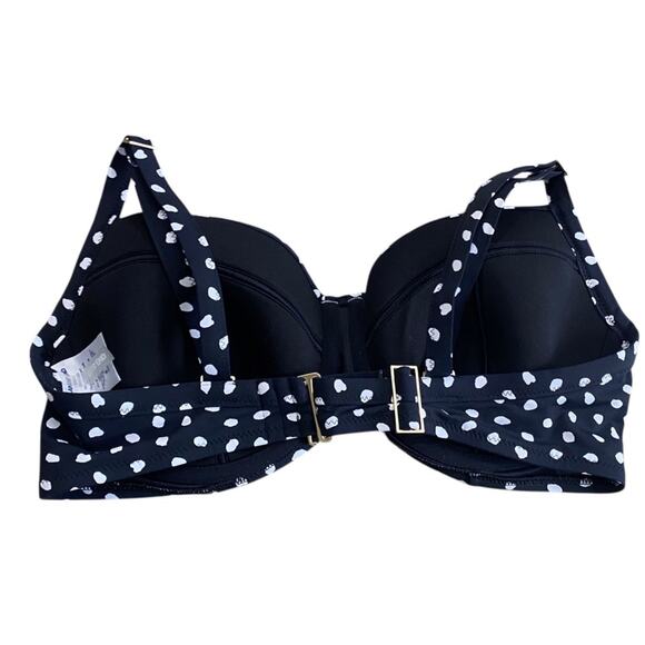 Lands' End Black & White polka dot bikini top Bra Size 36DD /38D - Picture 2 of 7